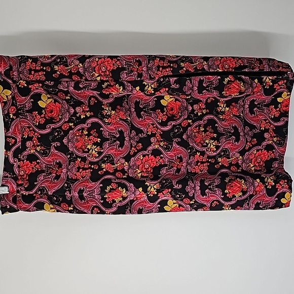 Modcloth Silky Lined Paisley Print Plus Size Skirt w Side Zip & Front Slit - Picture 10 of 17